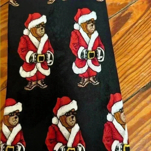 Addiction Santa Teddy Bear Christmas Tie - Picture 2 of 4